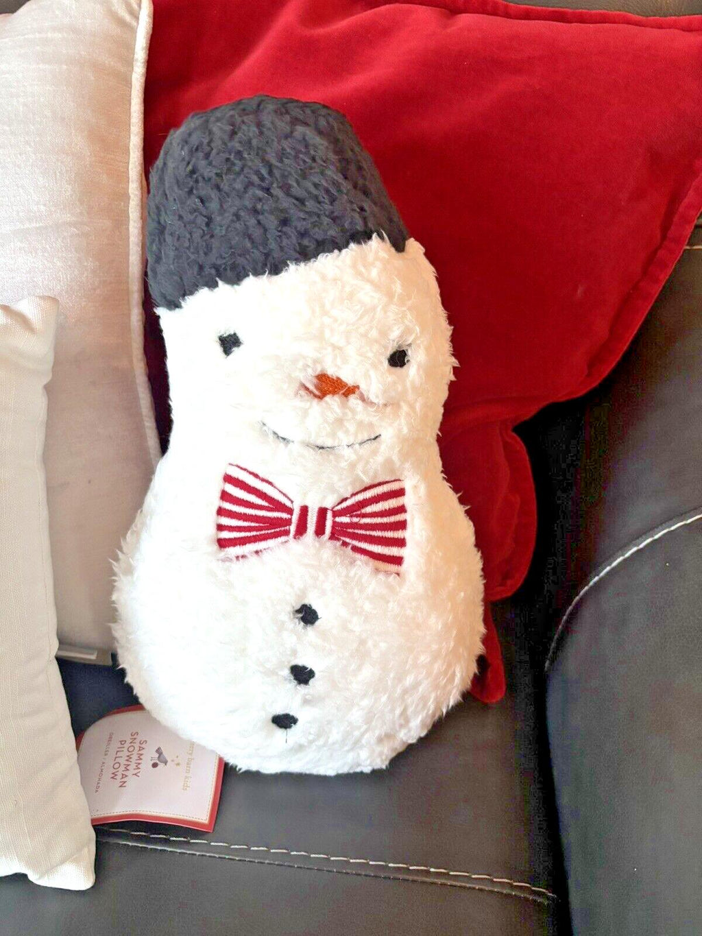 pottery barn Holiday Christmas ?? Snowman frosty pillow Disney kid gift party m