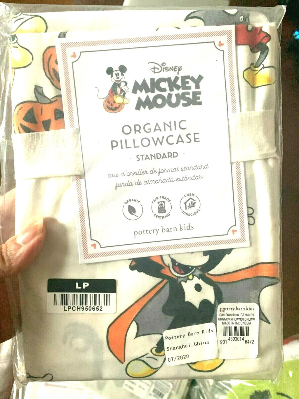 Disney Mickey Mouse Snoopy Pottery Barn Pillowcase + Star Sham Halloween party "