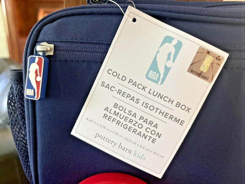 School Pottery Barn NBA BASKETBALL LUNCH BOX Cold Pack Sports Bag HOLIDAY team .