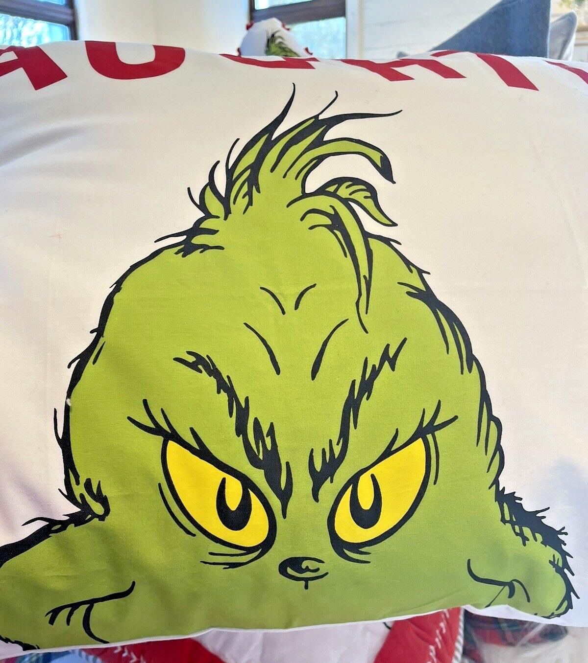 Disney Pottery Barn Grinch holiday Gift Seuss dog Christmas SET 2 Pillowcase '
