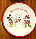 Pottery Barn Mickey Mouse Holiday Christmas Dinner Plate party Snowman Disney