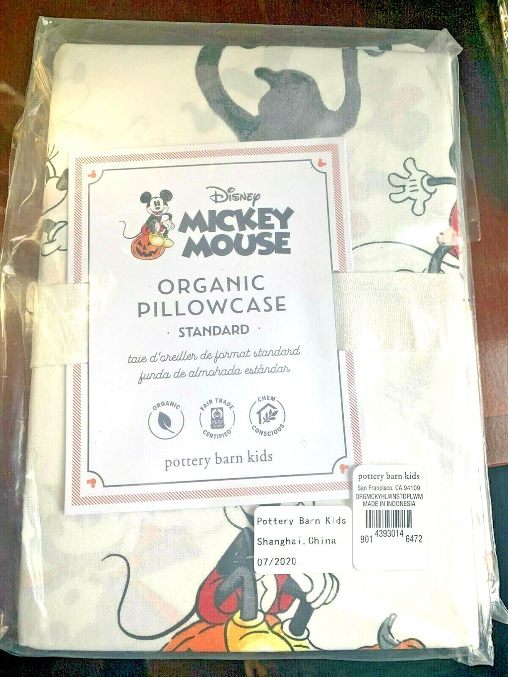 Disney Mickey Mouse Snoopy Pottery Barn Pillowcase + Star Sham Halloween party "
