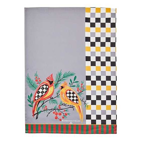 Mackenzie Childs Thanksgiving holiday Christmas hand towel plaid party bird =