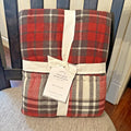 Pottery Barn Plaid Pillow SHAM holiday PATCH Christmas Lodge Gingham red white r