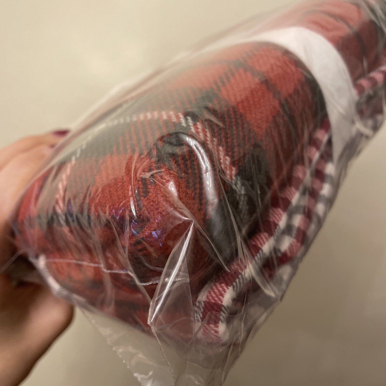 Pottery Barn Plaid Pillow SHAM holiday PATCH Christmas Lodge Gingham red white r
