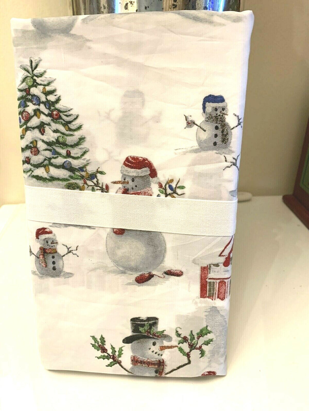 Pottery Barn holiday KING pillowcase Christmas Snowman Kid Winter Disney SET 2 '