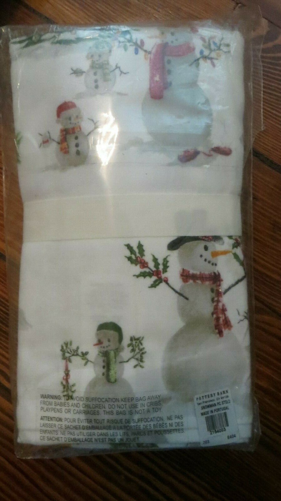 Pottery Barn holiday KING pillowcase Christmas Snowman Kid Winter Disney SET 2 '