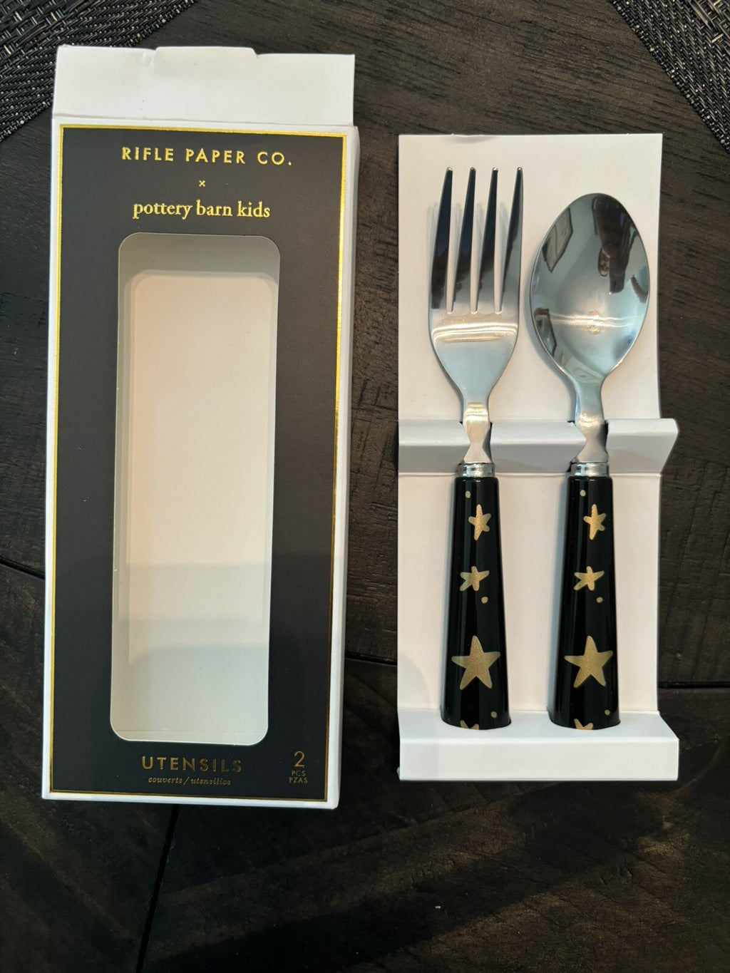 Pottery Barn Disney Plate+Utensil Set Halloween Holiday party school black cat m