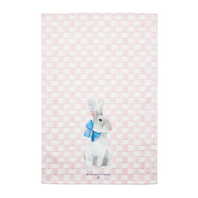 Mackenzie-Childs kitchen hand towel Plaid Bunny Rabbit Check Holiday gift mom