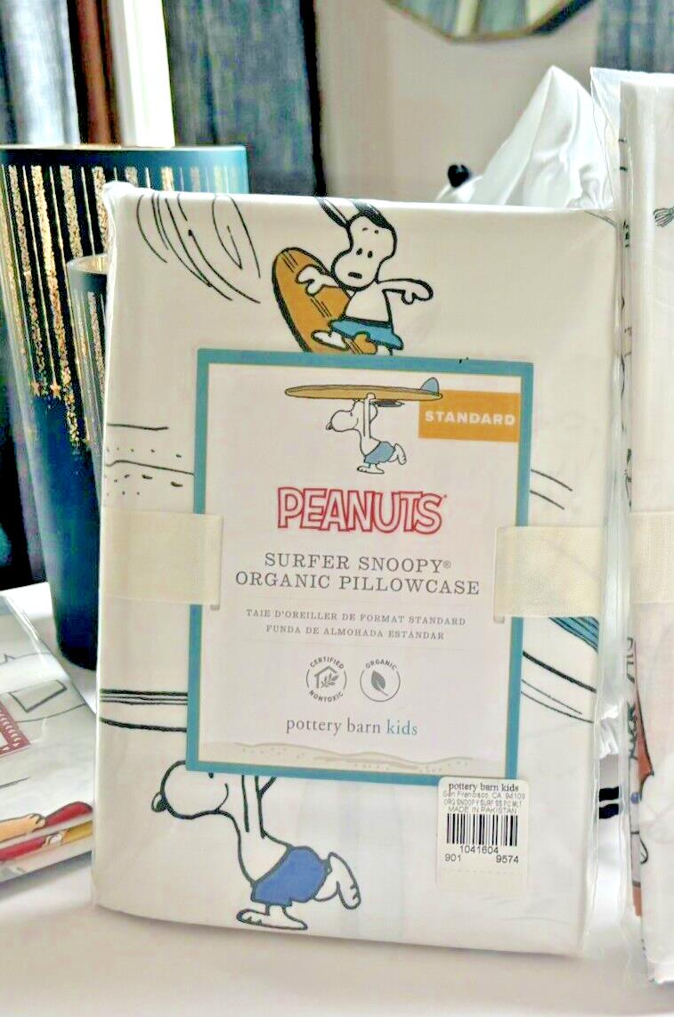 Pottery Barn Snoopy School peanuts Holiday Space Dog Bed pillowcase Gift SET 2 "