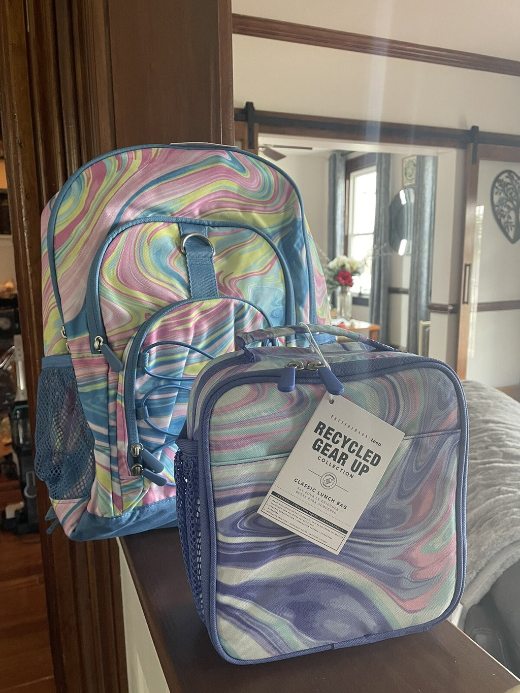 Pottery Barn school DisneY LARGE backpack +Lunch box bag teen holiday gift kid .