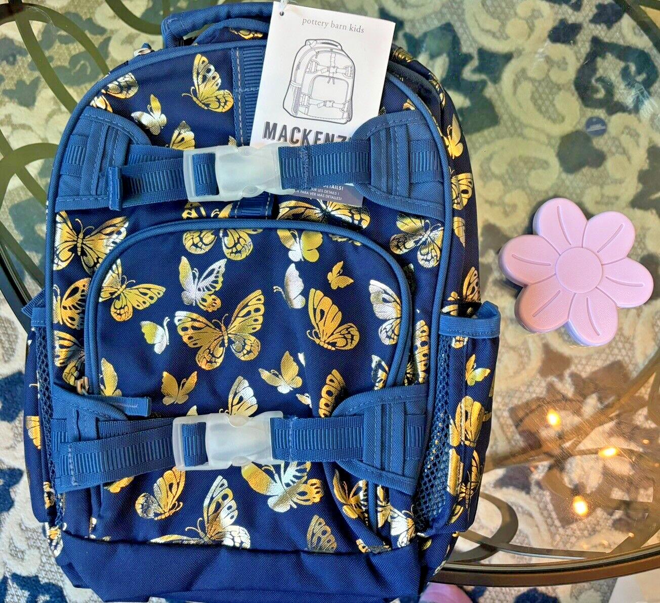 Disney School Glitter Pottery barn backpack Butterflies garden +Flower bag ?? .