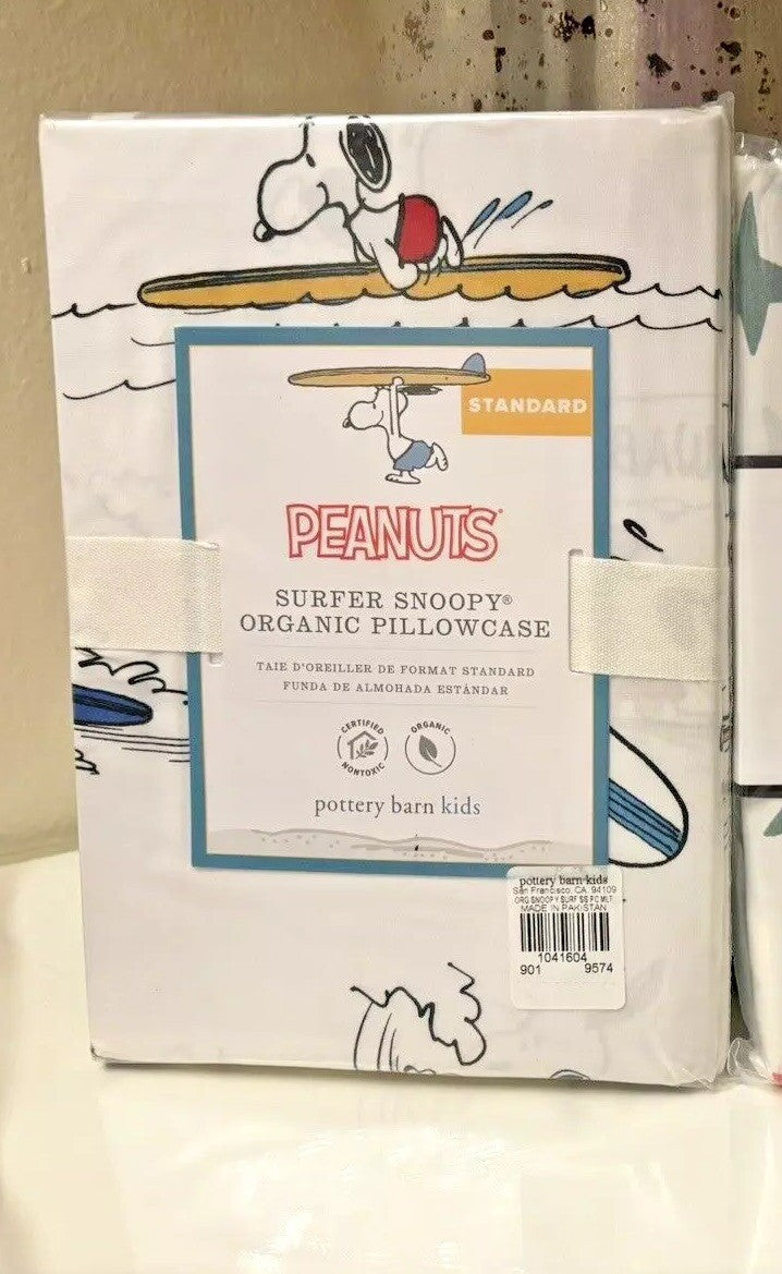 Pottery Barn Snoopy School peanuts Holiday Space Dog Bed pillowcase Gift SET 2 "