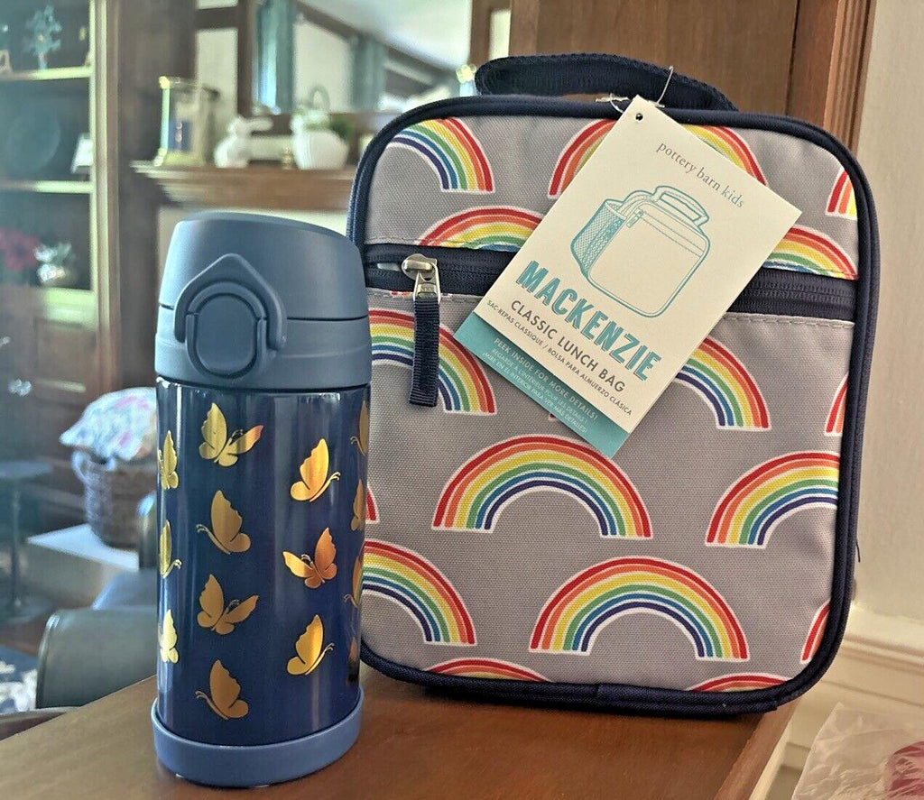 Pottery Barn school LUNCH BOX BAG  Butterfly + Water Bottle Disney Princess ?? /