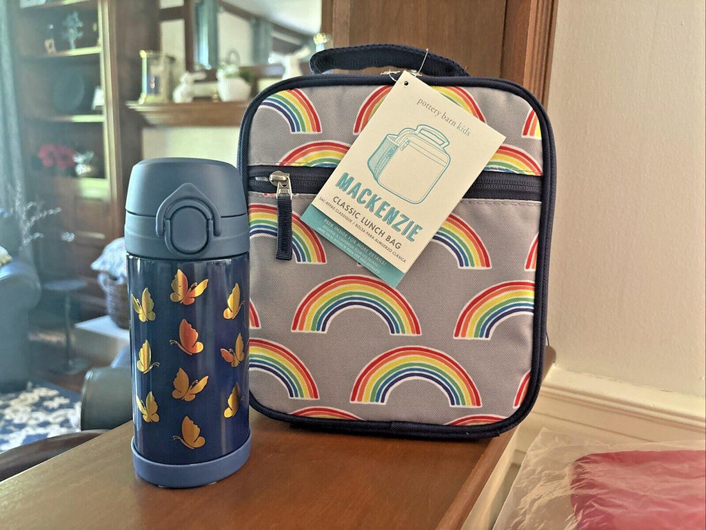Pottery Barn school LUNCH BOX BAG  Butterfly + Water Bottle Disney Princess ?? /