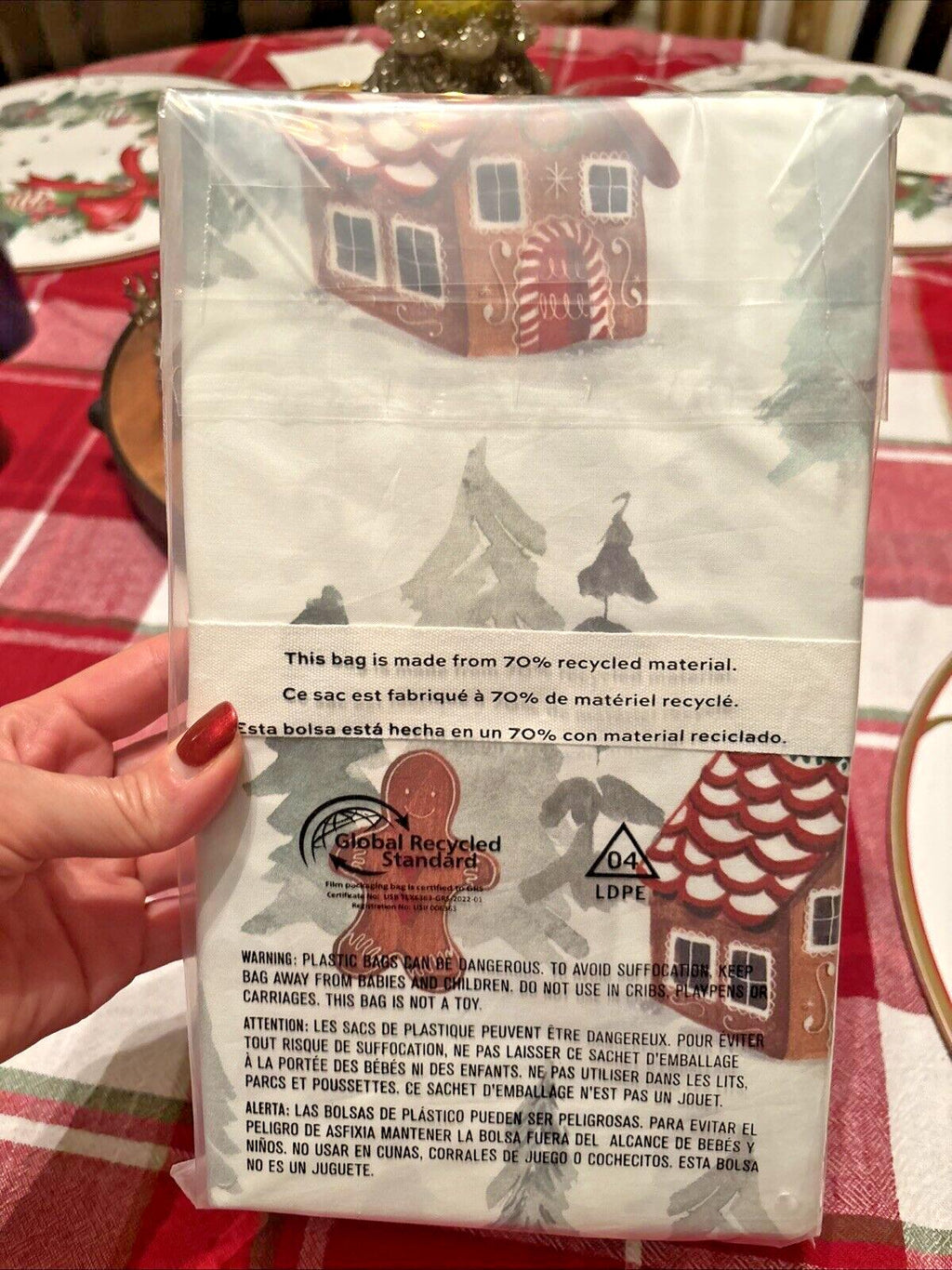 Pottery Barn Holiday Gingerbread Forest Christmas party pillowcase KING SET 2 '