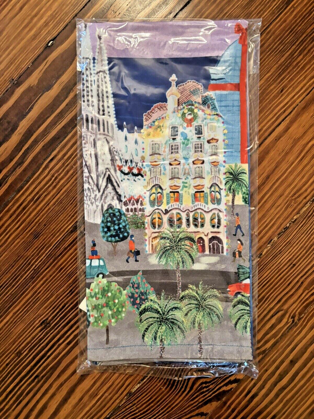 Anthropology holiday kitchen hand towel Snowman party winter snowflake 1