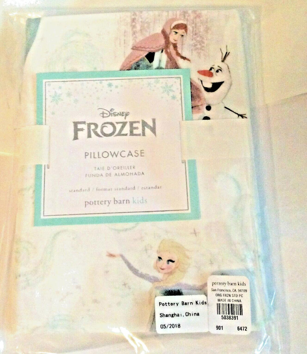 Disney Pottery Barn Frozen pillowcase princess Elsa + Sham Olaf holiday SET 2 y