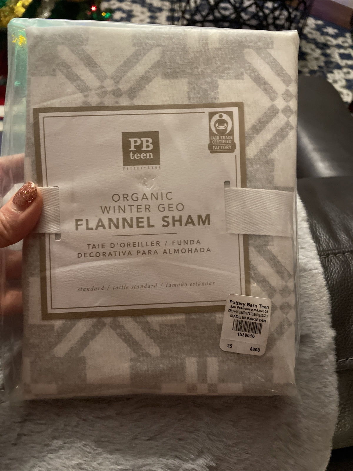 Pottery Barn holiday Pillow Sham cover Christmas Snowflake Gift Party Kids ,