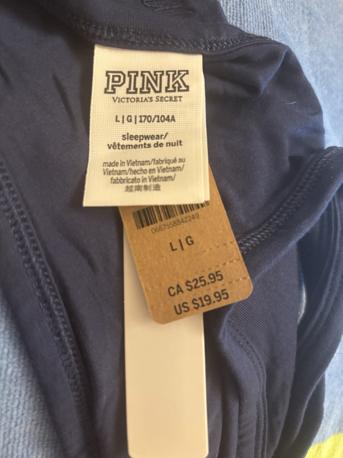 PINK Victoria’s Secret Yoga Tank Sleep LG workout travel holiday new 5