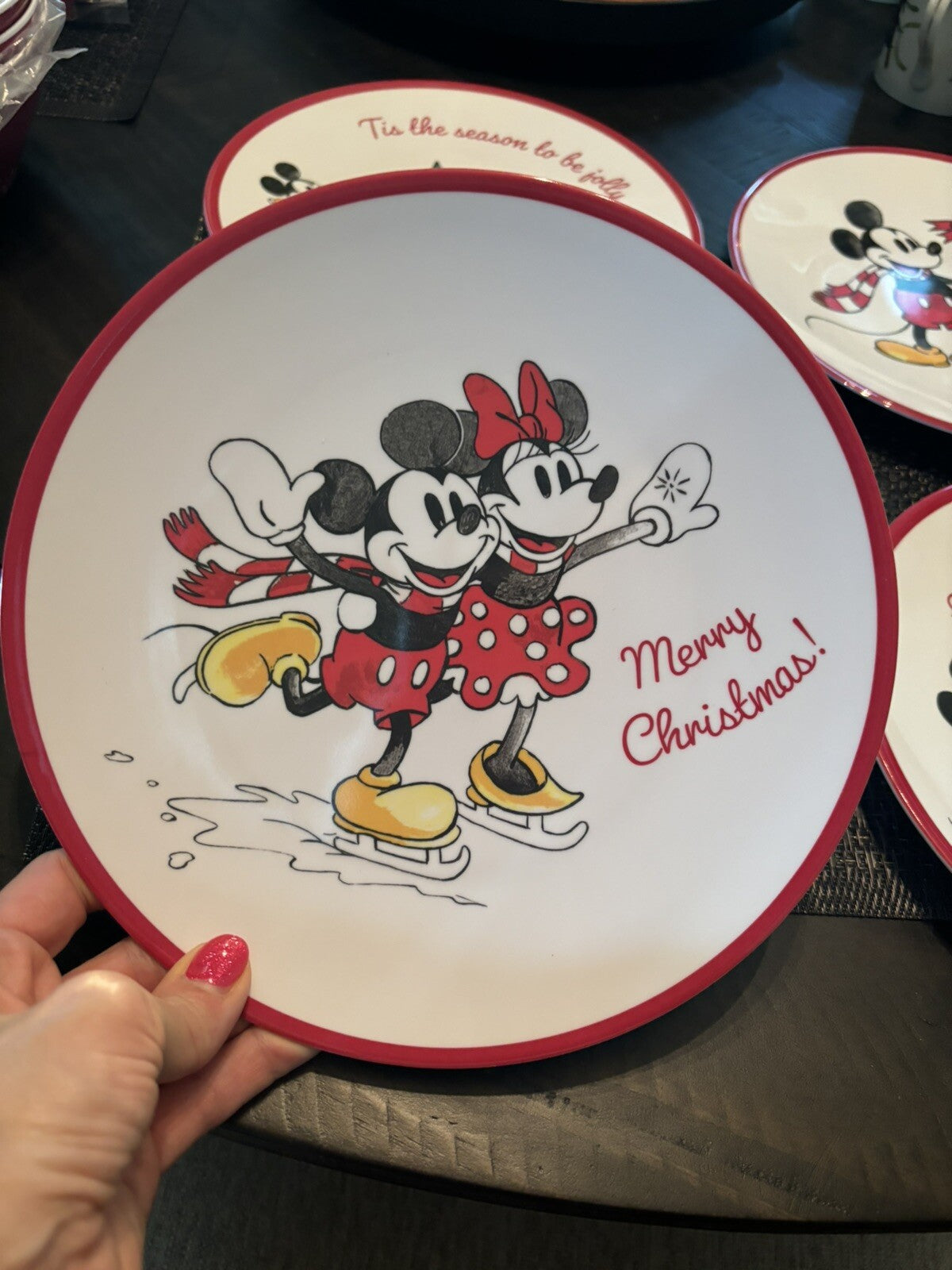 Disney Pottery Barn Mickey Mouse Christmas holiday party Dinner party SET 8 m