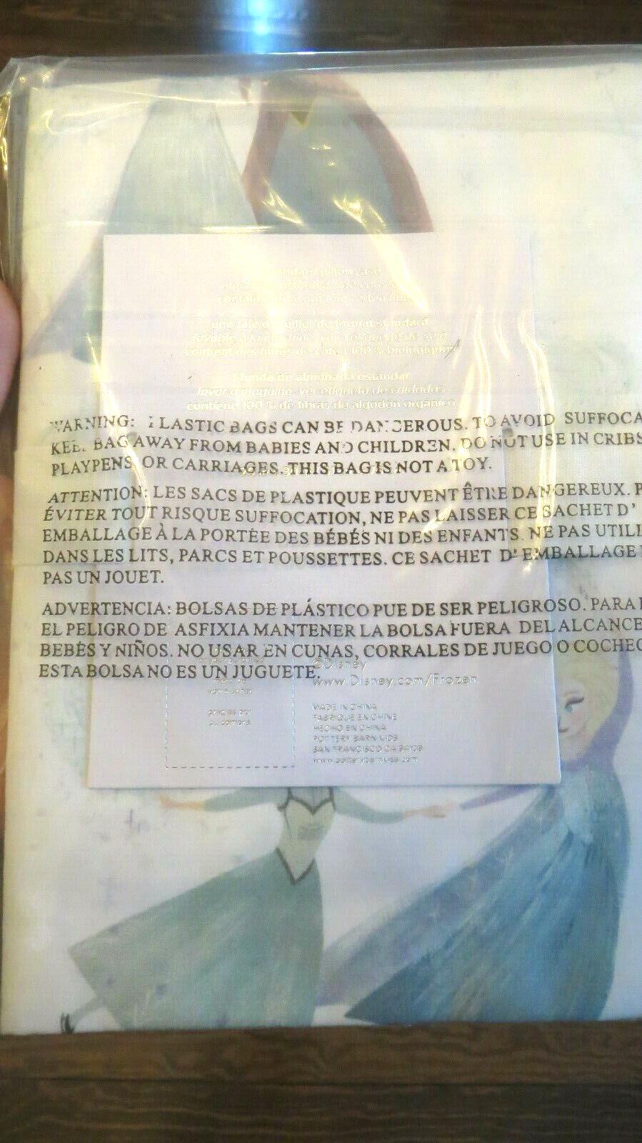 Disney Pottery Barn Frozen pillowcase princess Elsa + Sham Olaf holiday SET 2 y