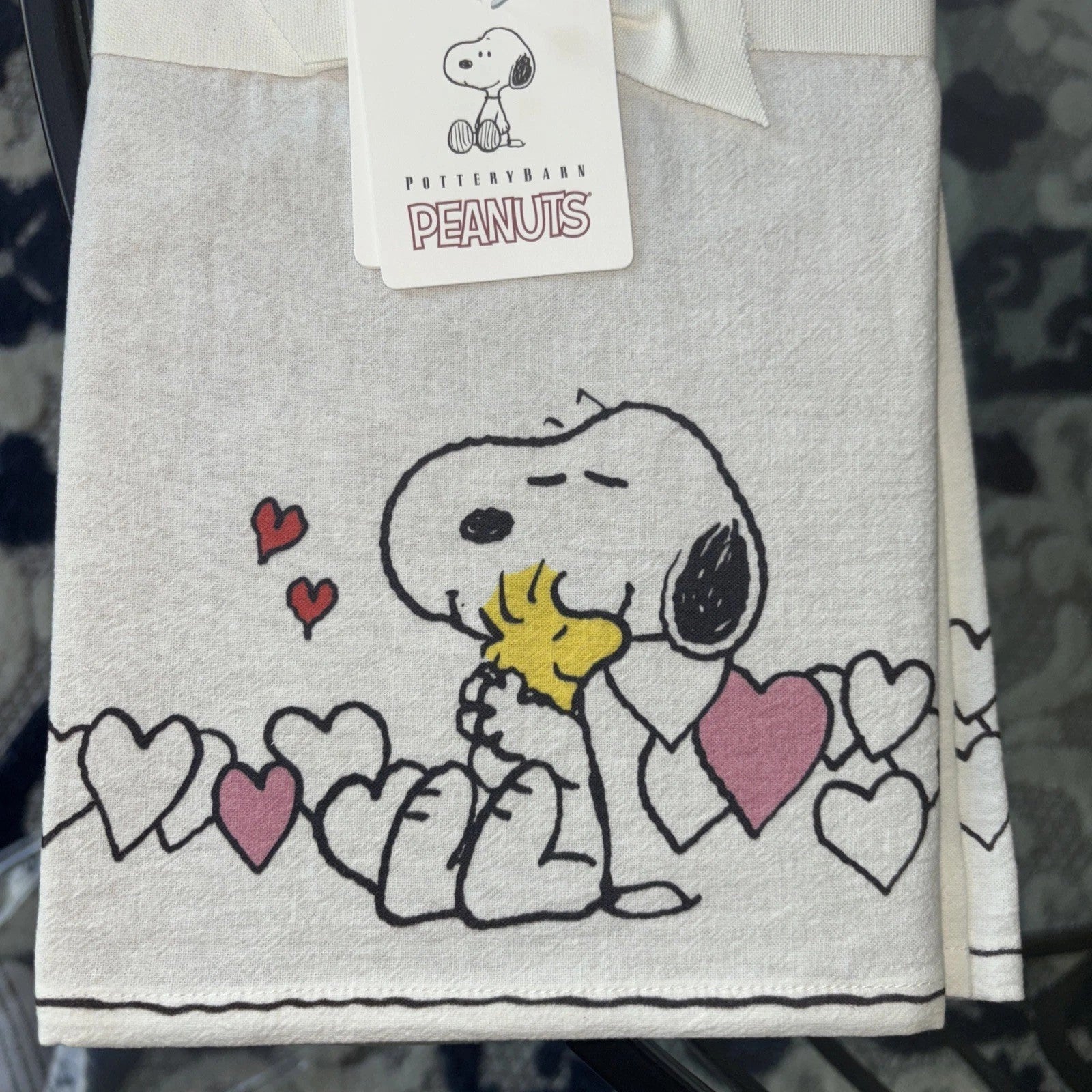pottery barn Hand Kitchen bath towel Holiday Snoopy birthday gift party SET 2