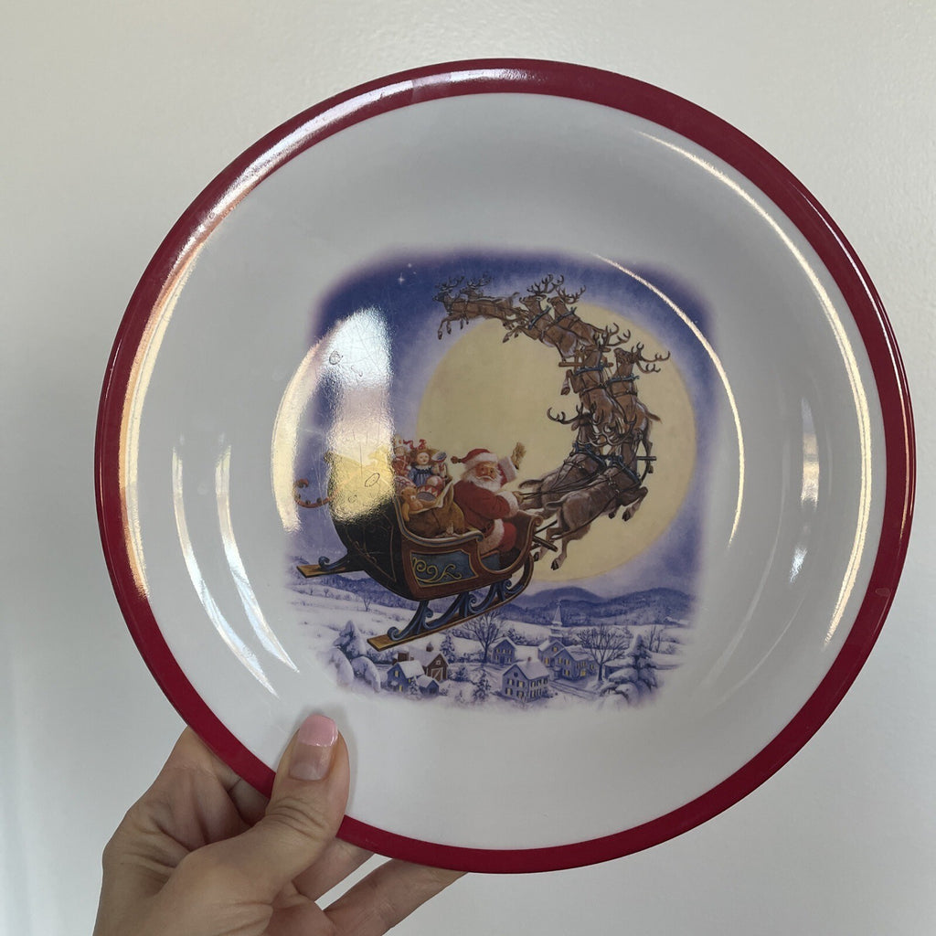Disney Pottery Barn Christmas Santa Rudolph Plate house holiday Candy Cane -