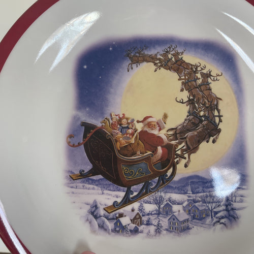 Disney Pottery Barn Christmas Santa Rudolph Plate house holiday Candy Cane -