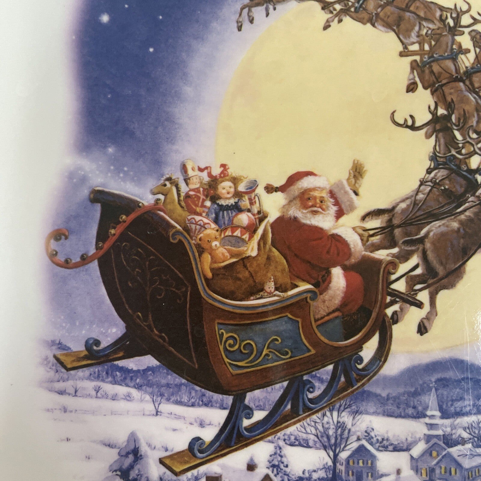 Disney Pottery Barn Christmas Santa Rudolph Plate house holiday Candy Cane -