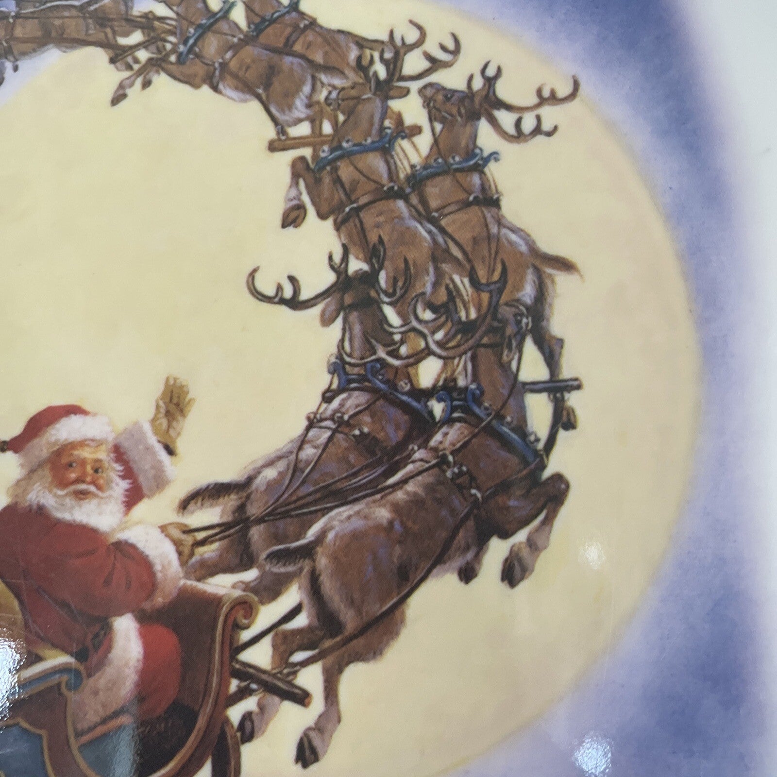 Disney Pottery Barn Christmas Santa Rudolph Plate house holiday Candy Cane -
