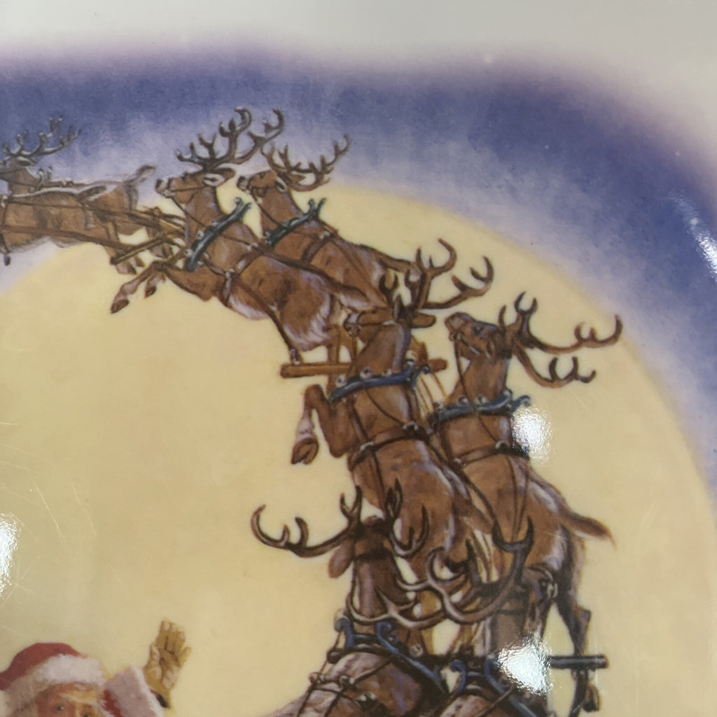 Disney Pottery Barn Christmas Santa Rudolph Plate house holiday Candy Cane -