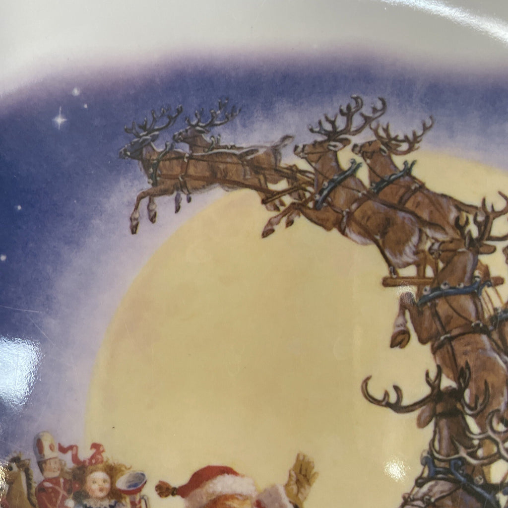 Disney Pottery Barn Christmas Santa Rudolph Plate house holiday Candy Cane -