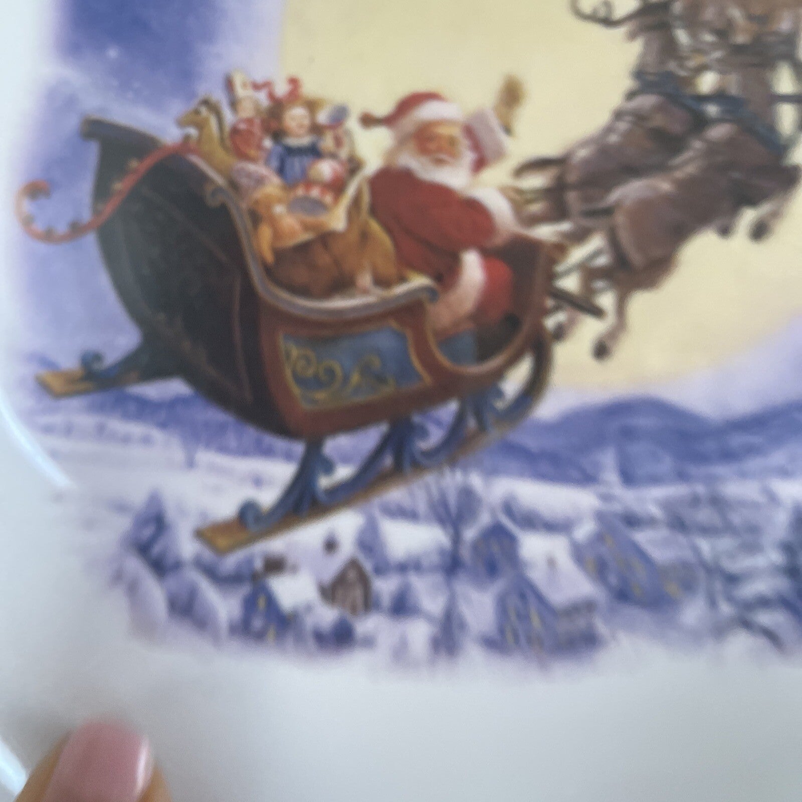 Disney Pottery Barn Christmas Santa Rudolph Plate house holiday Candy Cane -