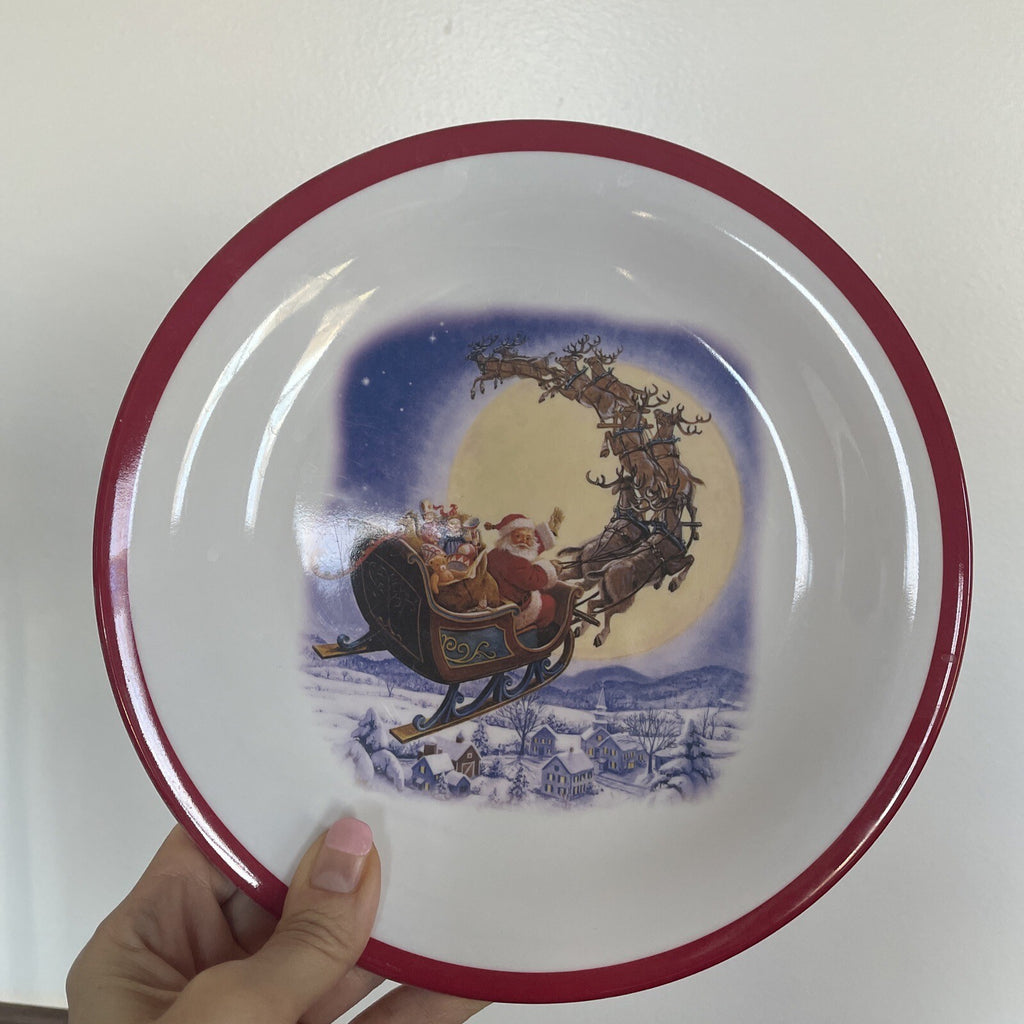Disney Pottery Barn Christmas Santa Rudolph Plate house holiday Candy Cane -