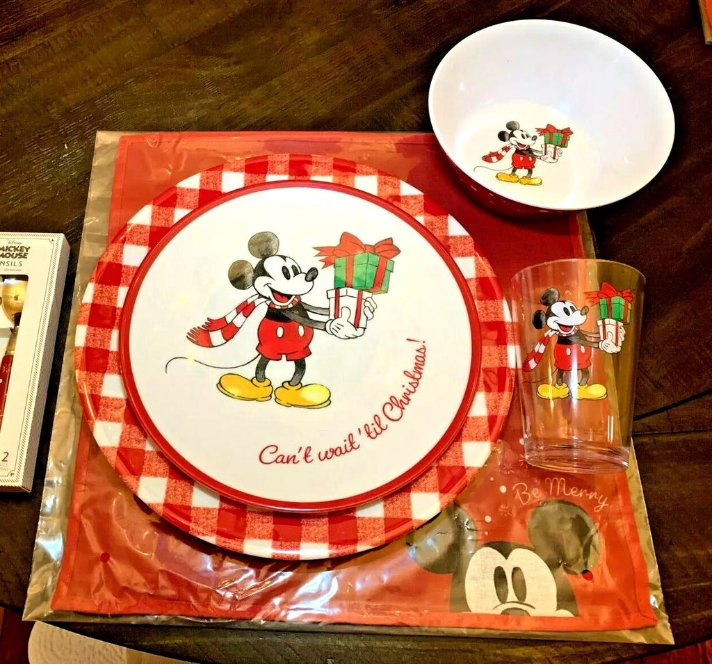 Disney Pottery Barn Mickey Mouse Christmas holiday party Dinner party SET 8 m