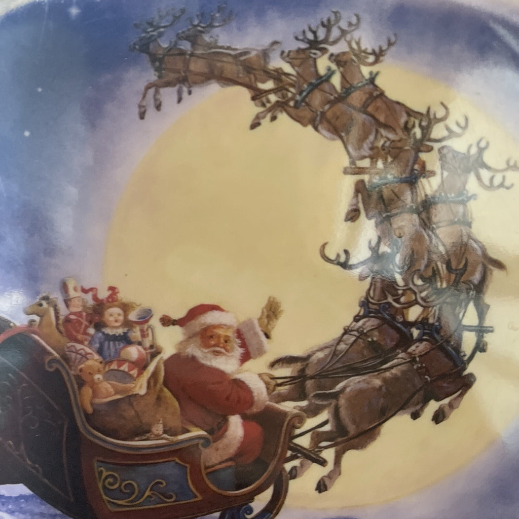 Disney Pottery Barn Christmas Santa Rudolph Plate house holiday Candy Cane -
