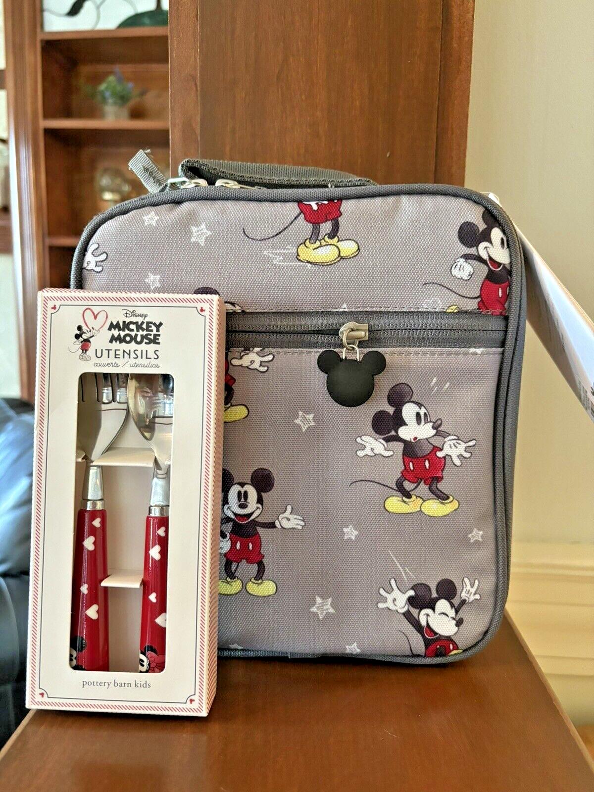 Pottery barn Lunch box MICKEY MOUSE school Utensil Set holiday Disney Birthday h