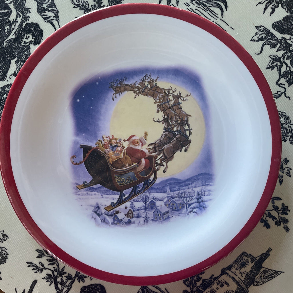 Disney Pottery Barn Christmas Santa Rudolph Plate house holiday Candy Cane -