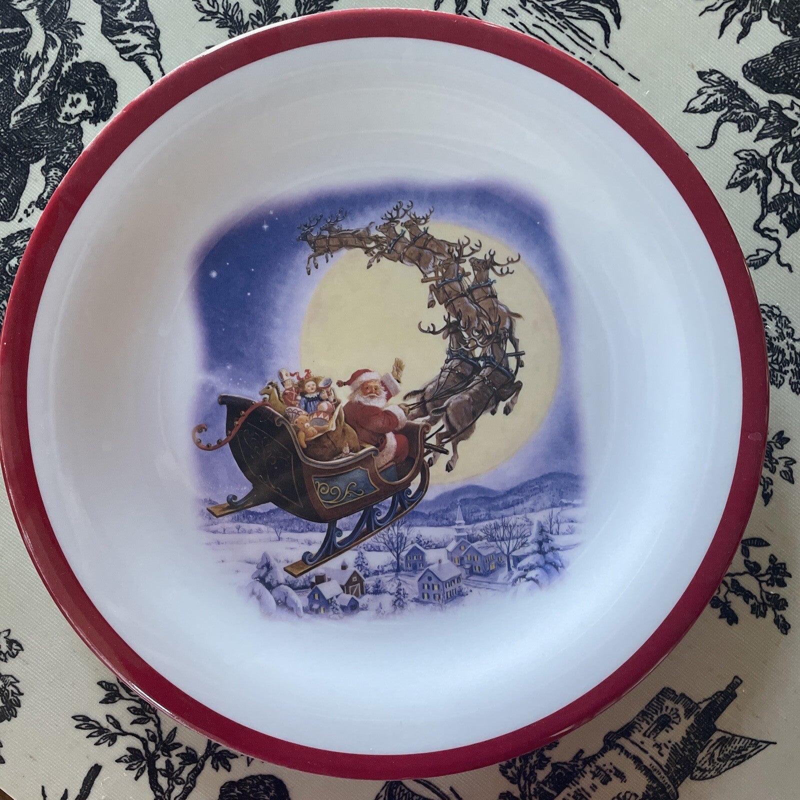 Disney Pottery Barn Christmas Santa Rudolph Plate house holiday Candy Cane -