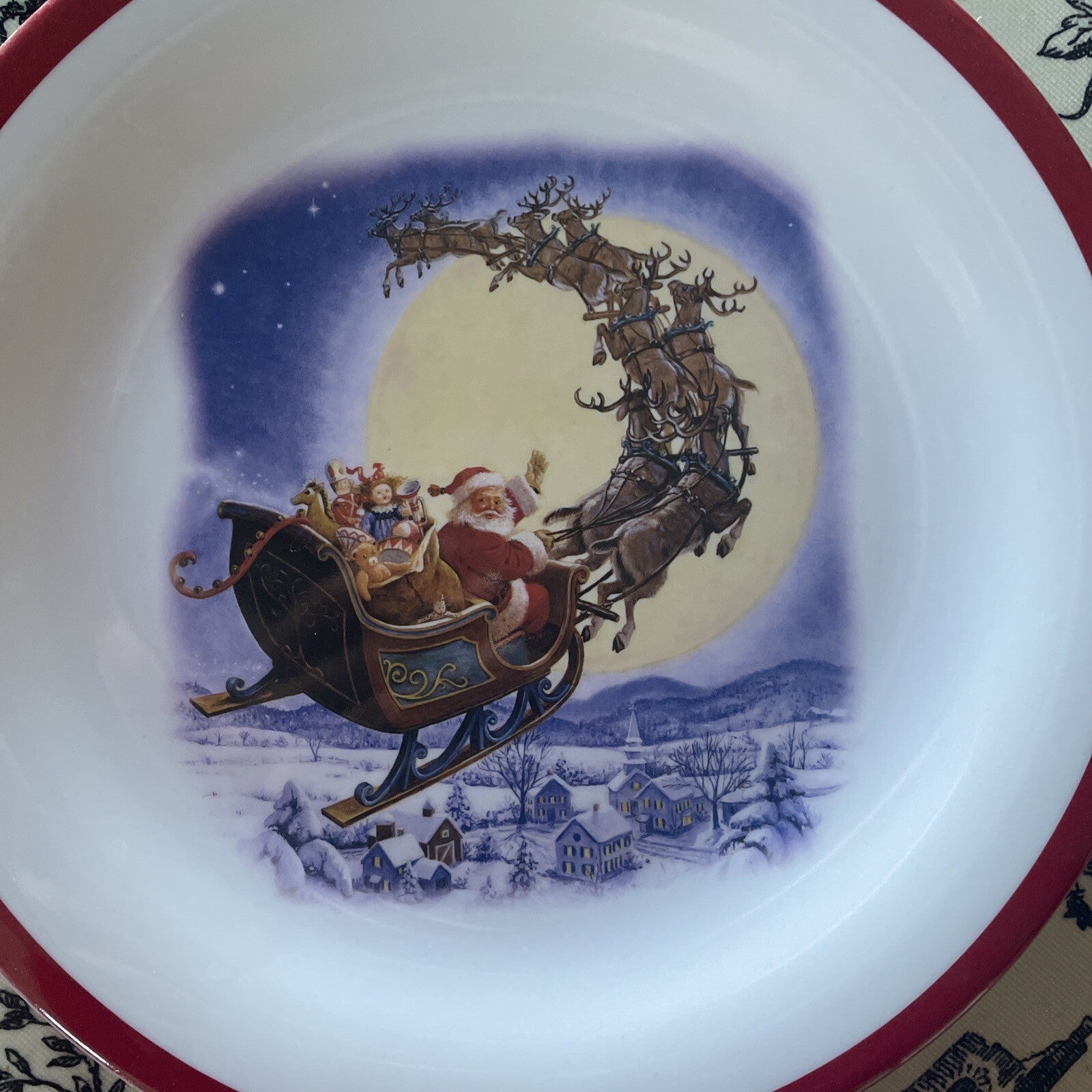 Disney Pottery Barn Christmas Santa Rudolph Plate house holiday Candy Cane -