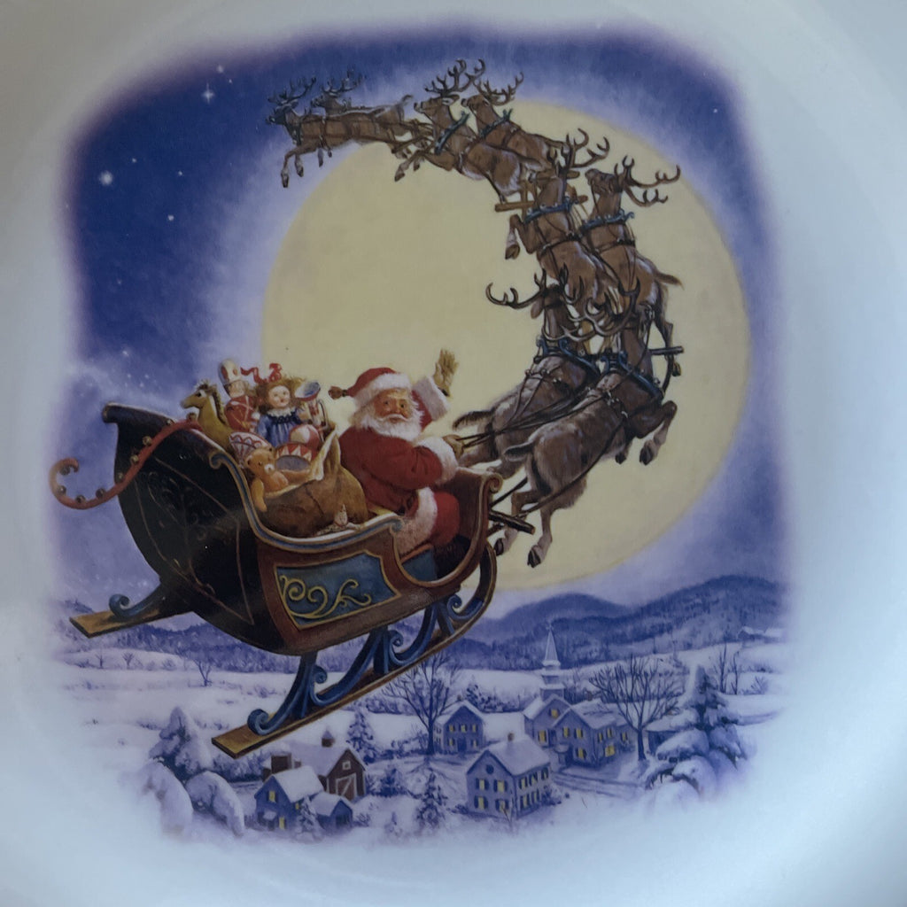 Disney Pottery Barn Christmas Santa Rudolph Plate house holiday Candy Cane -