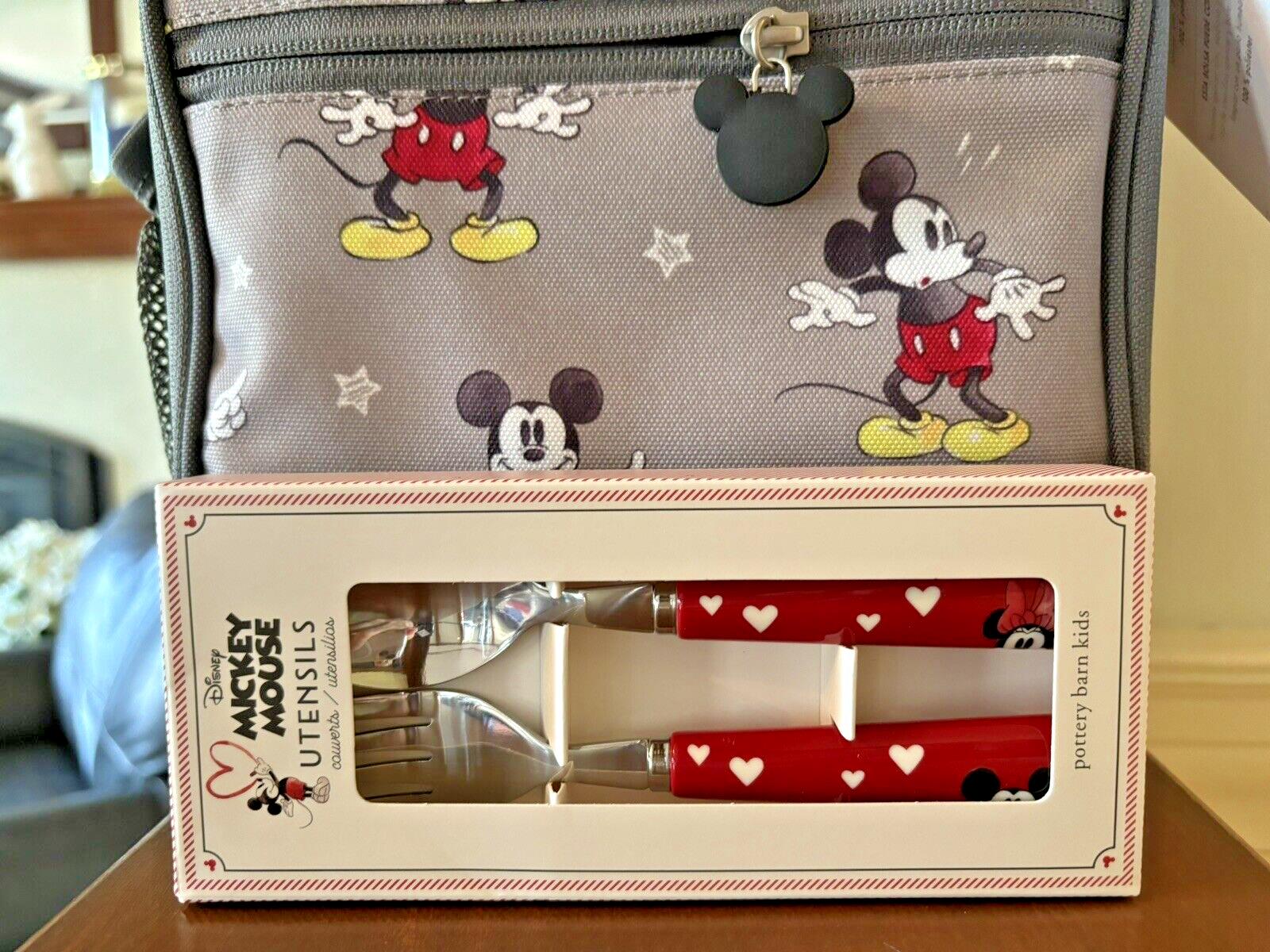 Pottery barn Lunch box MICKEY MOUSE school Utensil Set holiday Disney Birthday h