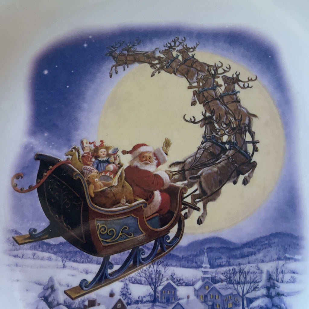 Disney Pottery Barn Christmas Santa Rudolph Plate house holiday Candy Cane -
