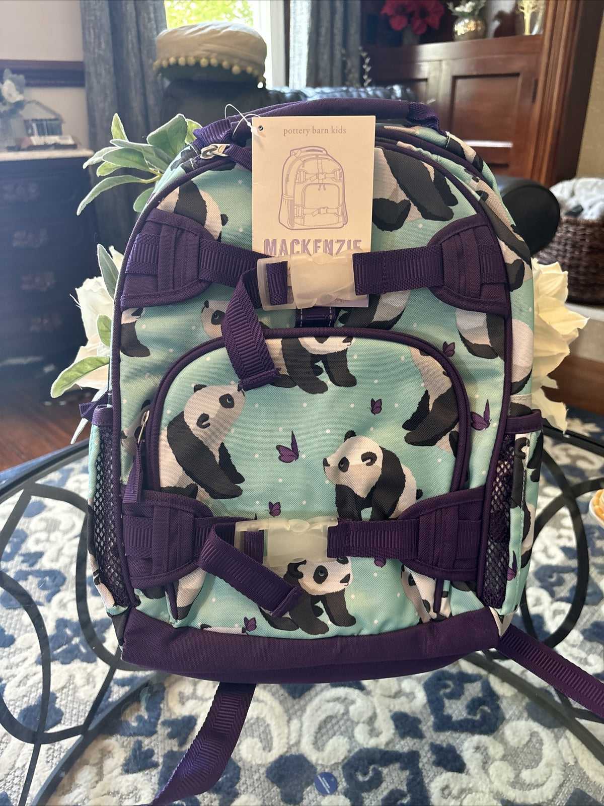 Pottery Barn kids school Disney BACKPACK Panda +Utensil Set TRAVEL ?? girl .