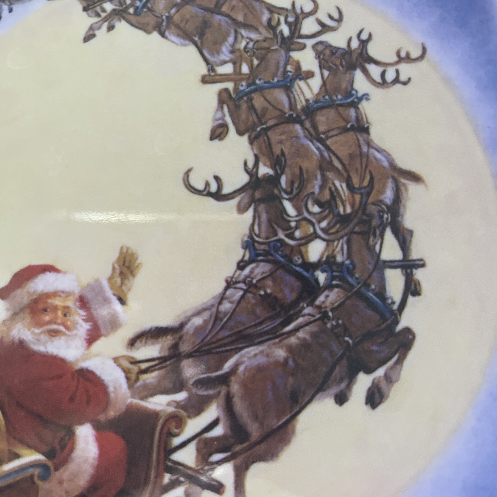 Disney Pottery Barn Christmas Santa Rudolph Plate house holiday Candy Cane -