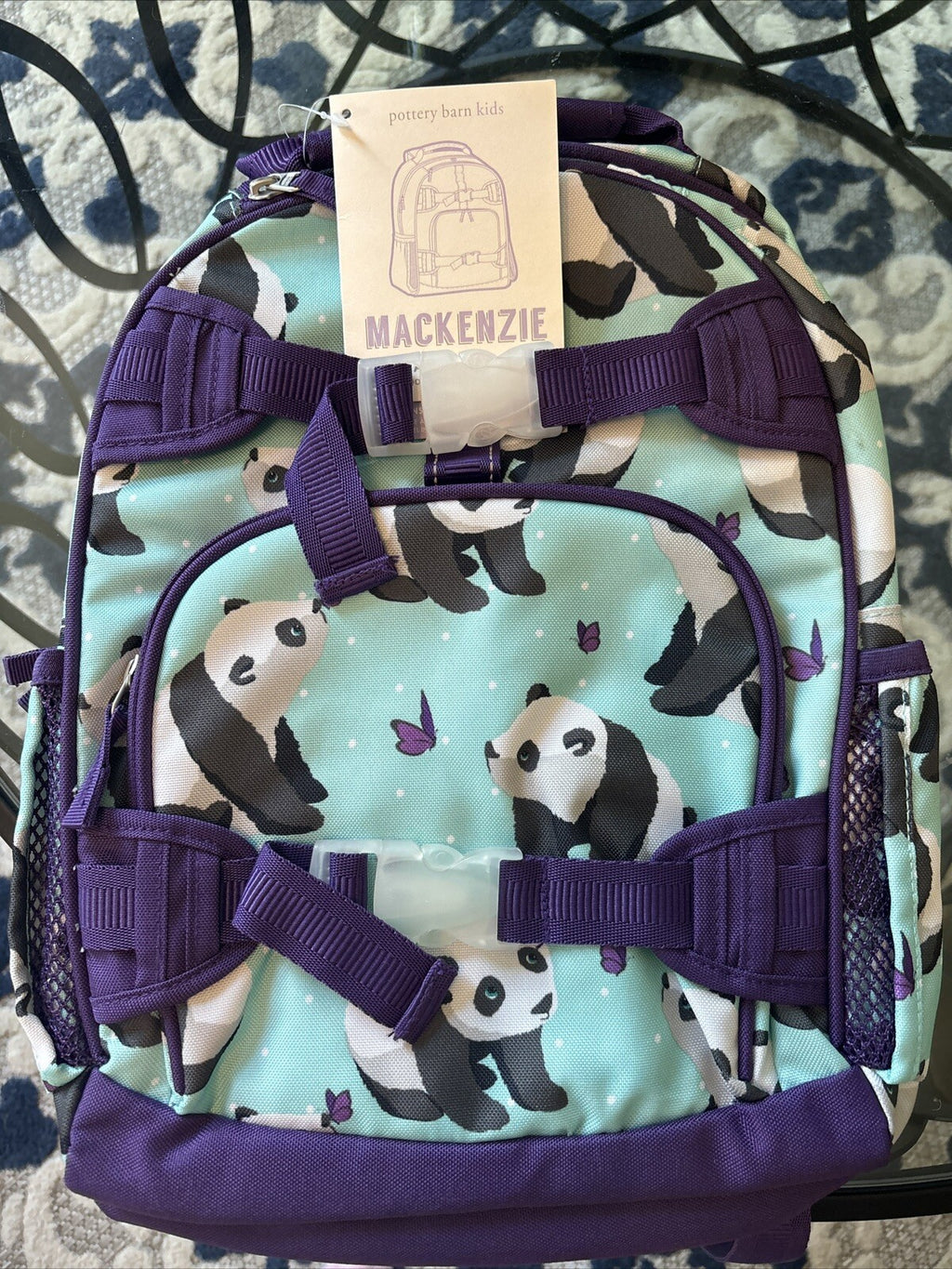 Pottery Barn kids school Disney BACKPACK Panda +Utensil Set TRAVEL ?? girl .