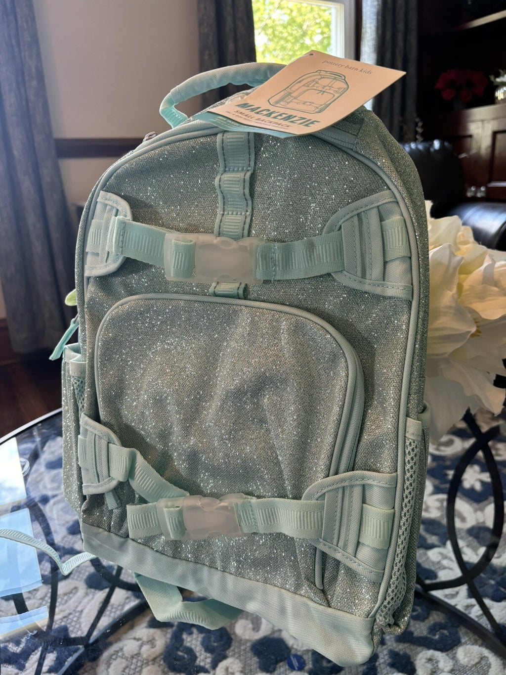 Pottery Barn school Disney Backpack Glitter girl gift princess Frozen travel .