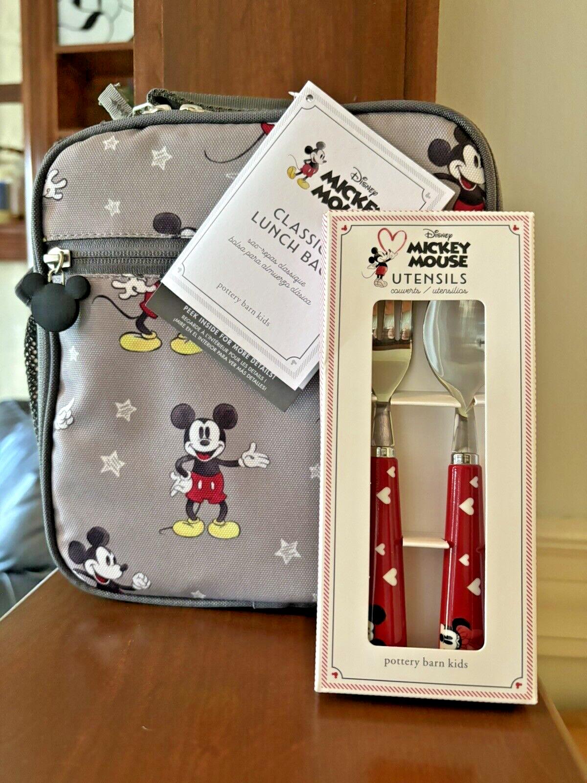 Pottery barn Lunch box MICKEY MOUSE school Utensil Set holiday Disney Birthday h