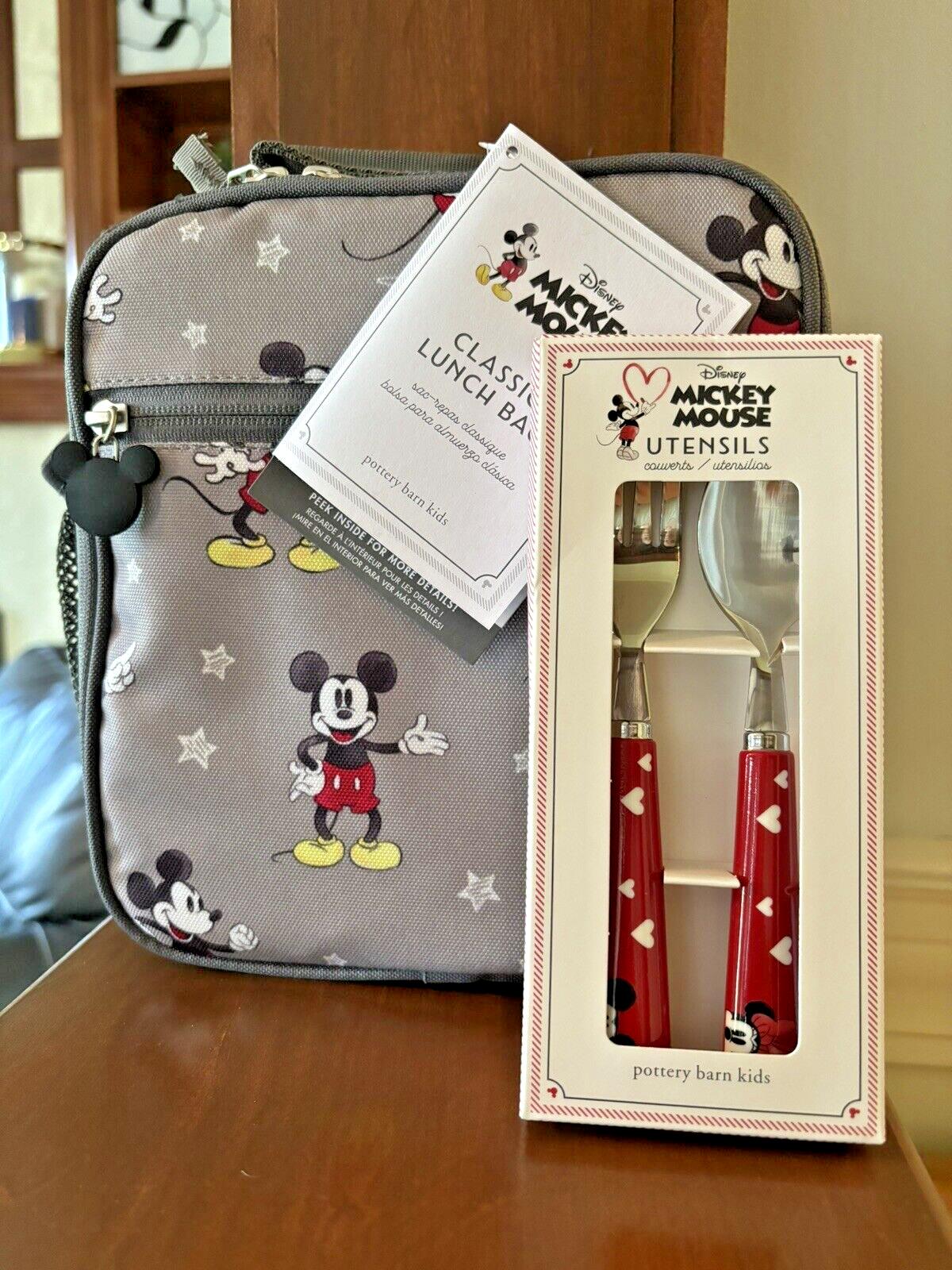 Pottery barn Lunch box MICKEY MOUSE school Utensil Set holiday Disney Birthday h